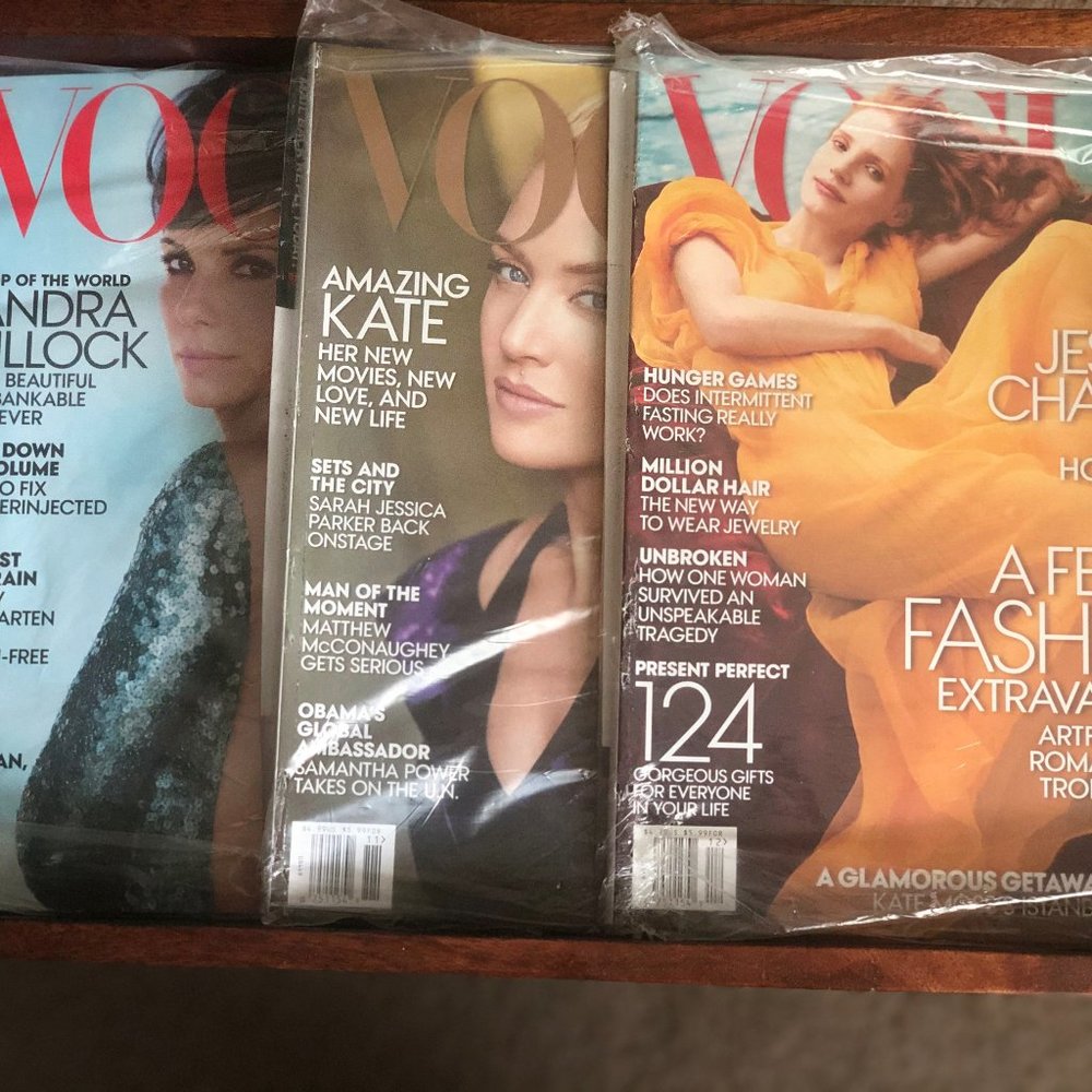 3 Unopened Vintage Vogue Magazines (2013)